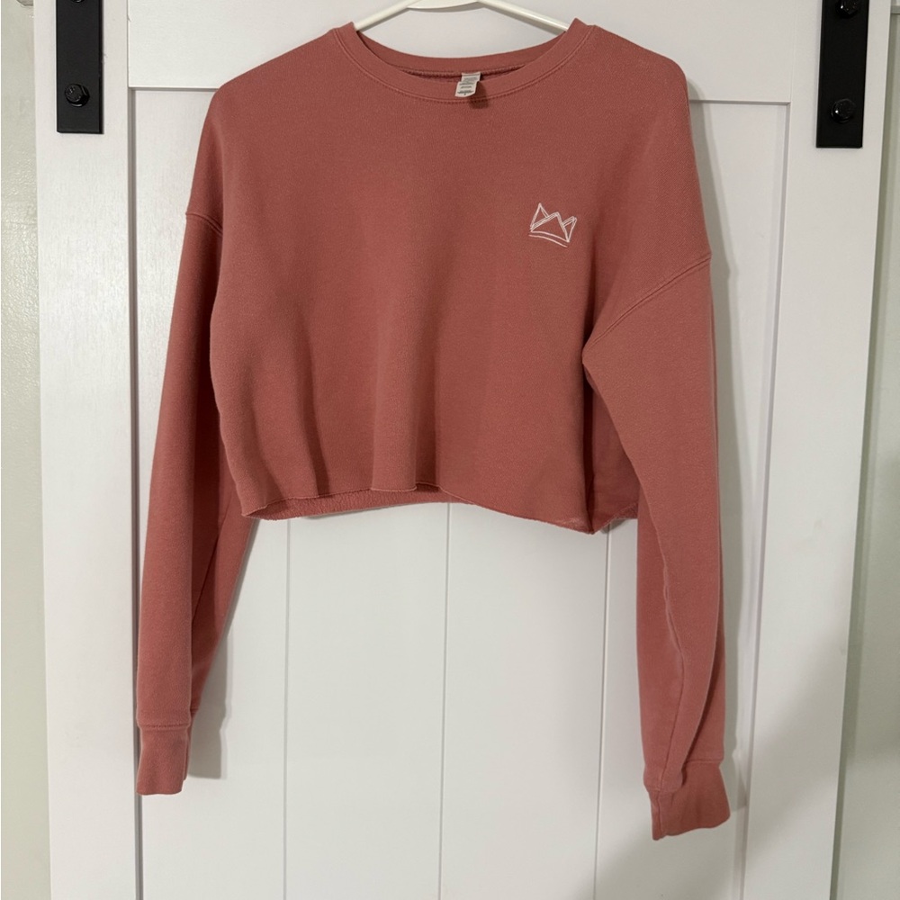 Women's Pink Cropped Sweatshirt